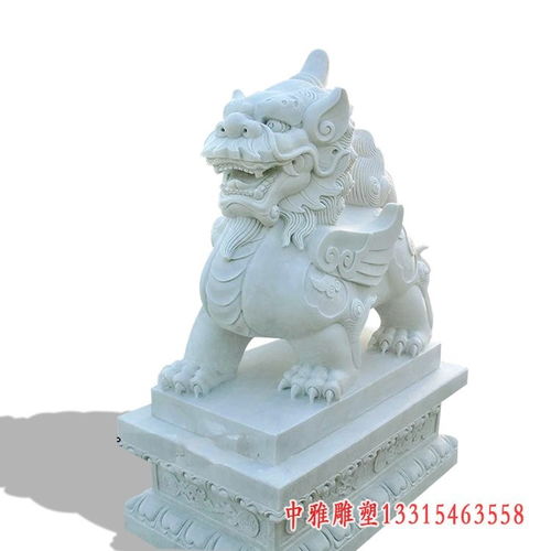 汉白玉与花岗岩的麒麟雕塑 茂名工艺厂的匠心传承